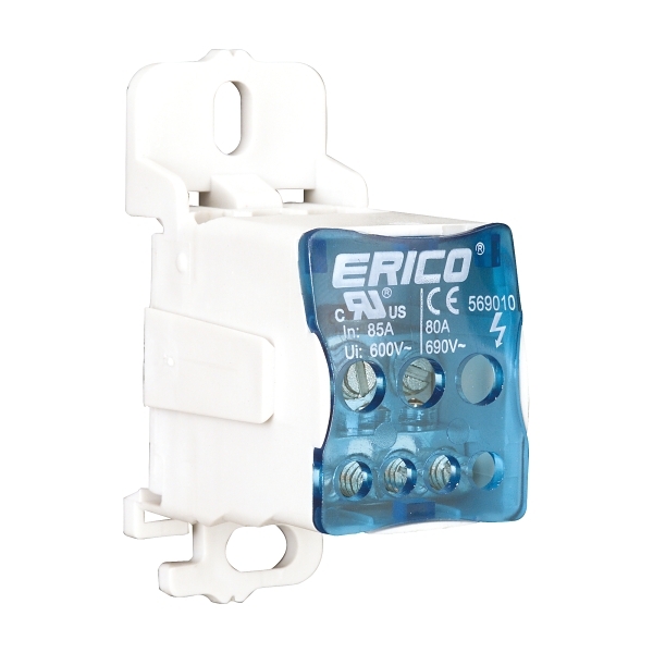 nVent ERIFLEX Distribution Blocks 80A Cu In 1 x 6 to 16mm Out 4 x 2 to