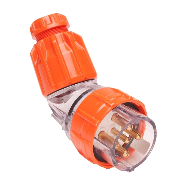 ISOPA532P Plug Angled 5 Pin 32A 500V AC Electric Orange