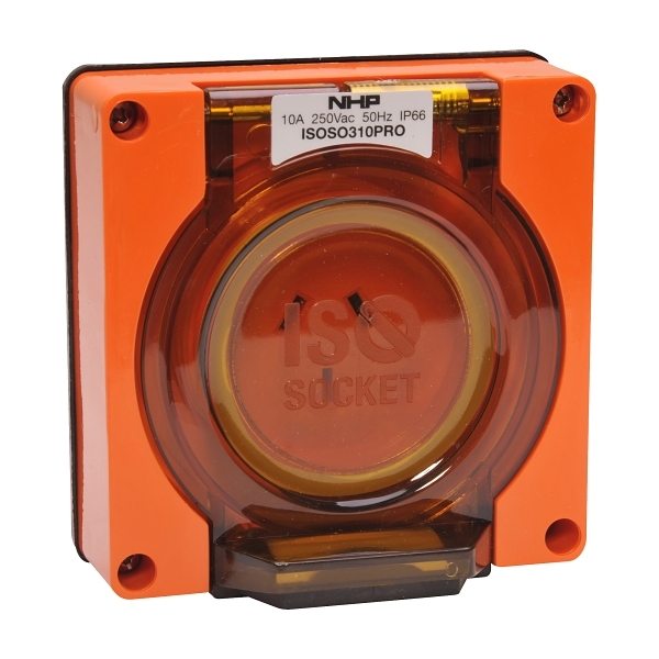 ISOSO320FPROLB Socket Outlet 3P 20A 250V AC Resistant Orange