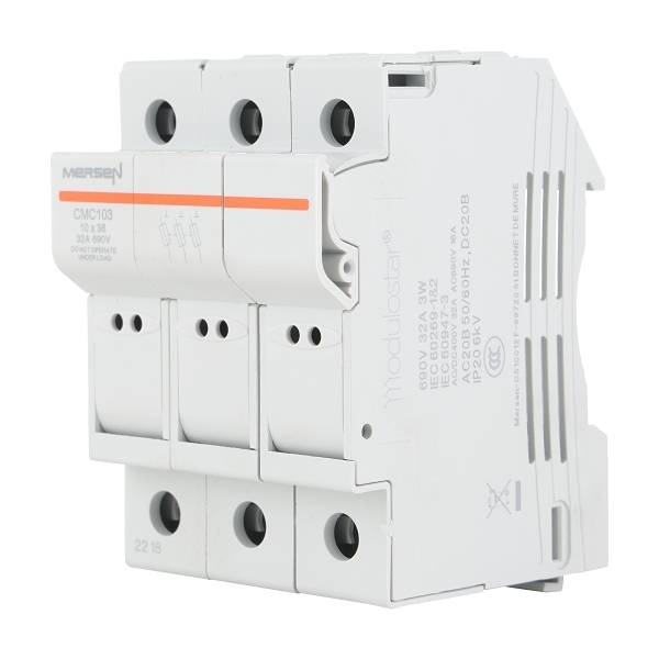 Mersen CM Cylindrical Fuse Holder 10 X 38mm 690V AC 32A 3Pole