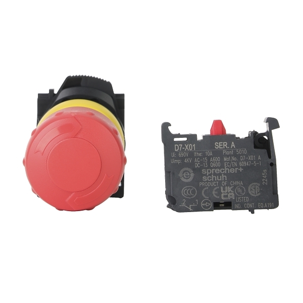 Sprecher and Schuh D7 E Stop 22.5mm Complete Plastic 2 POS