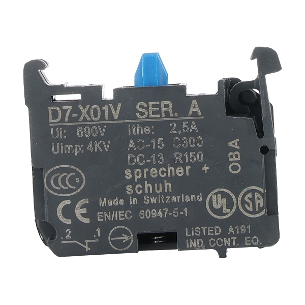 Contacteur / Bloc De Connexion Sprecher+Schuh D7-X10V - Pour Installations électriques Industrielles !