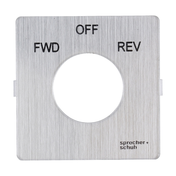 Sprecher and Schuh L2 Cam Switch Ll2A4 Legend Plate 48 x 48mm Fwd Off Rev