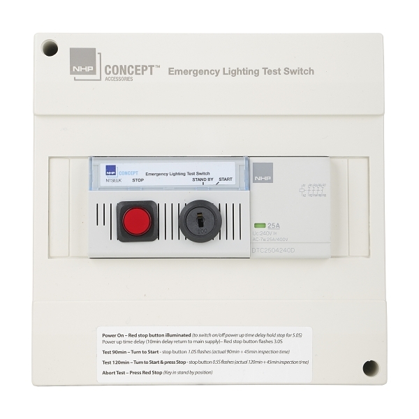 NHP Concept Panelboard Accessory Emergency Lighting Test Unit Key