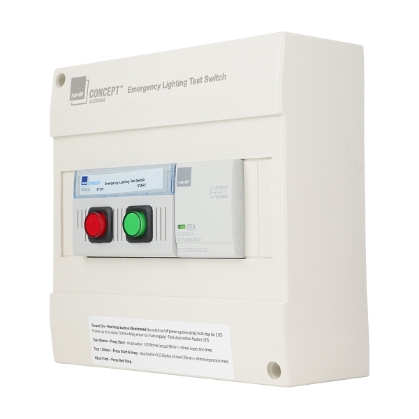 NHP Concept Panelboard Accessory Emergency Lighting Test Unit Pushbutton Enclosed Type
