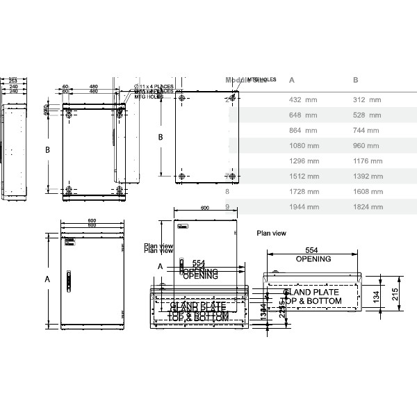 NHP Concept Premier Panelboard 400A 1080mm DIN-T 48 Way Chassis 400A ...