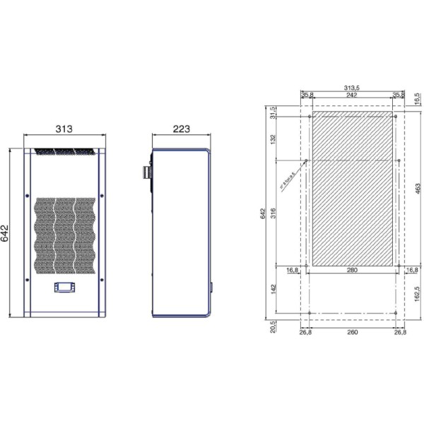 CVE08002208000 Air Conditioning System Dimensional Diagram