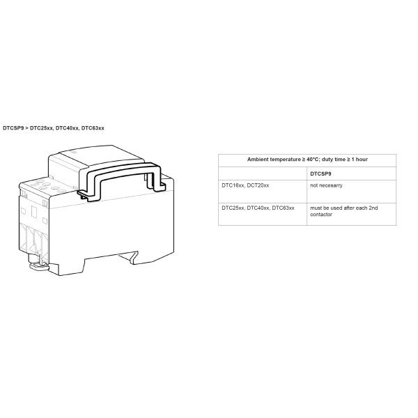 NHP DIN Contactors Spacer 9mm suits DTC25 and DTC40 and DTC63