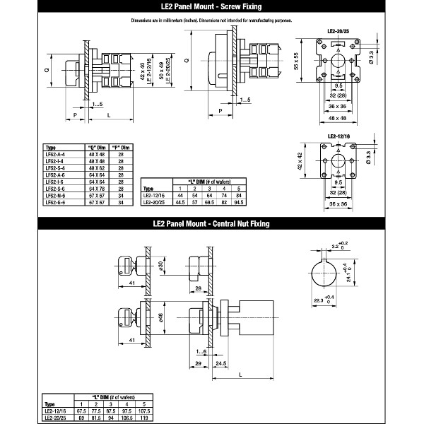 LE2161783 Switch Body Dimensional Diagram