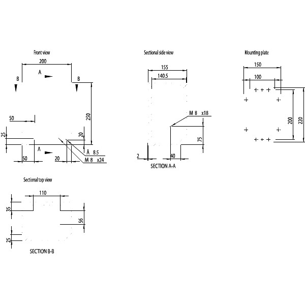 nVent HOFFMAN MAS Enclosure Wall Mount Mild Steel IP66 H250 x W250 x