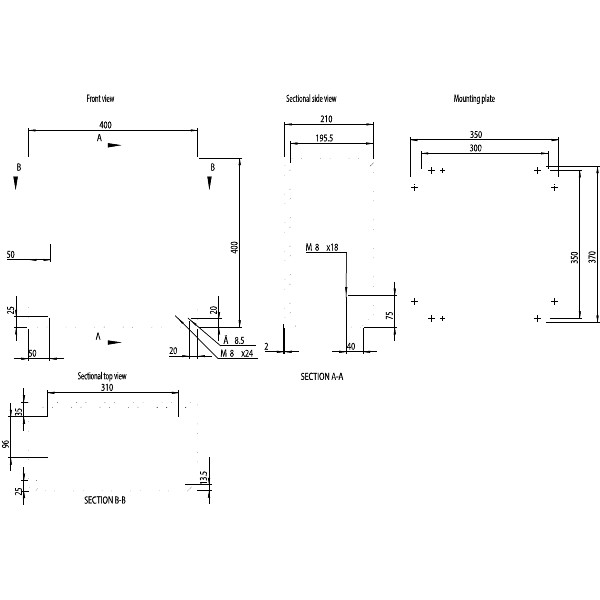 nVent HOFFMAN MAS Enclosure Wall Mount Mild Steel IP66 H400 x W500 x