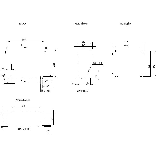 nVent HOFFMAN MAS Enclosure Wall Mount Mild Steel IP66 H400 x W600 x