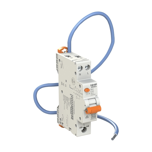 MOD6+ RCBO 6kA 1P+N 20A C Curve 30mA Type A 3T Pigtail