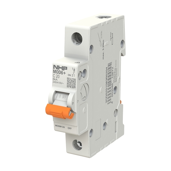 NHP MOD6+ Miniature Circuit Breaker MCB 6kA 1 Pole 6A C Curve