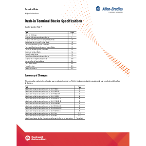 Allen Bradley Pushin Terminal Blocks Technical Catalogue