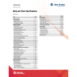 Allen-Bradley 700 Relay and Timer Technical Catalogue