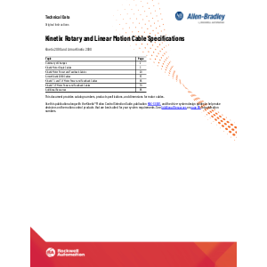 Allen-Bradley Kinetix Rotary and Linear Motion Cable Technical Catalogue