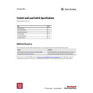 Allen-Bradley 194E, 194L Control and Load Switch Specifications Technical Catalogue