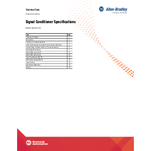 Allen-Bradley 931 Signal Conditioners Technical Catalogue