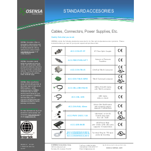 OSENSA Cables, Connectors, Power Supplies, Accessories Supplier Data Sheet